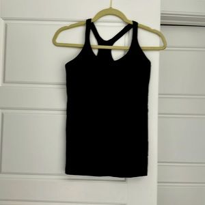 Lululemon black tank top with built in bra. Size 6